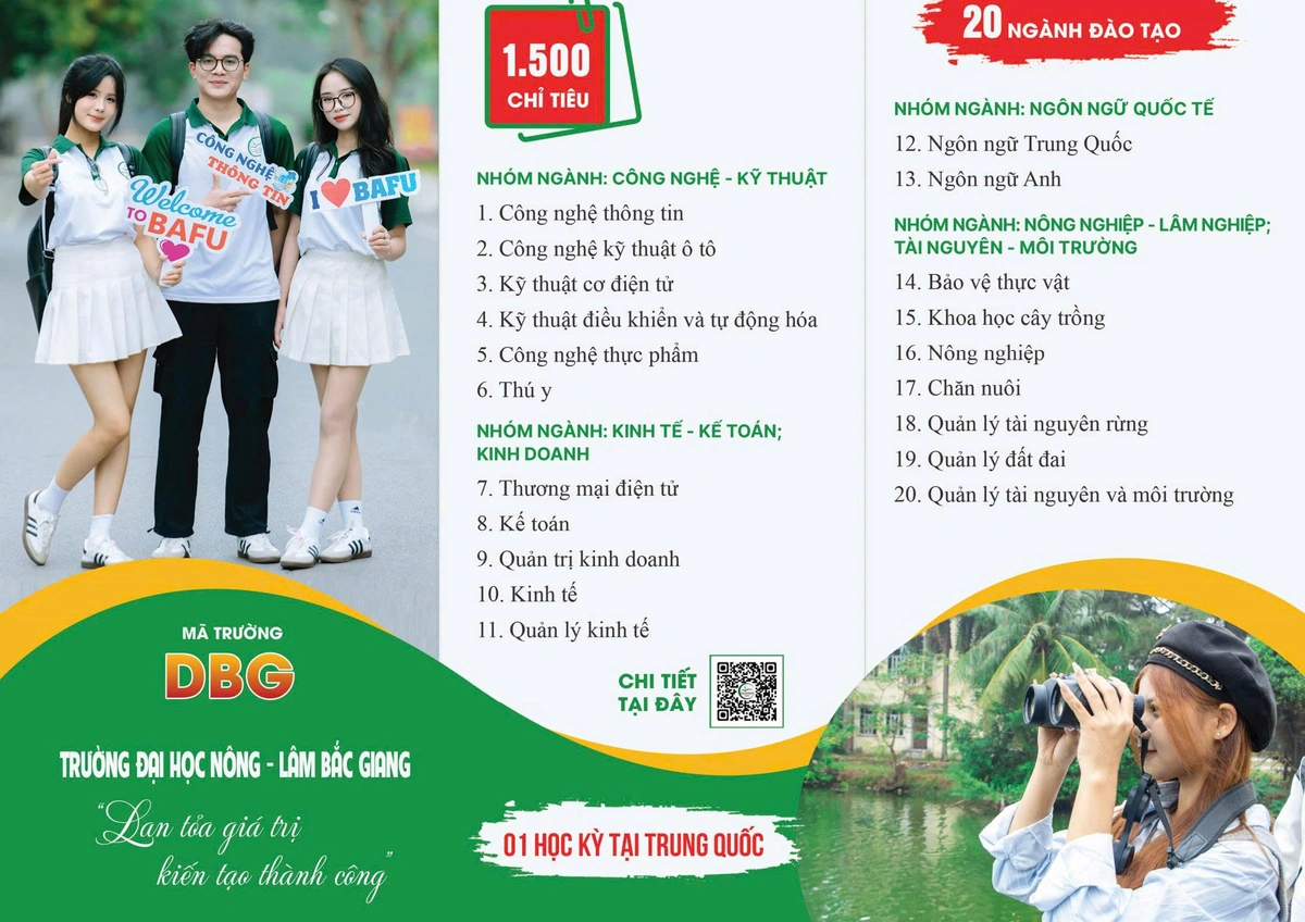 ĐĂNG KÝ XÉT TUYỂN TRƯỜNG ĐẠI HỌC NÔNG - LÂM BẮC GIANG NĂM 2026